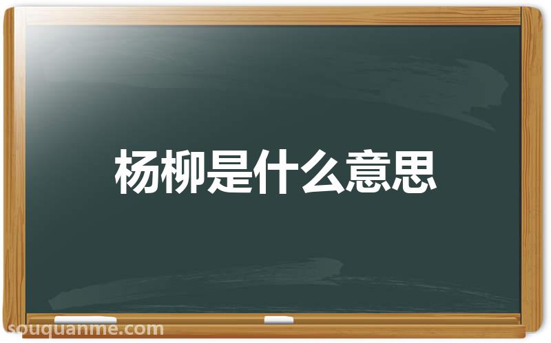 杨柳是什么意思 杨柳的读音拼音 杨柳的词语解释